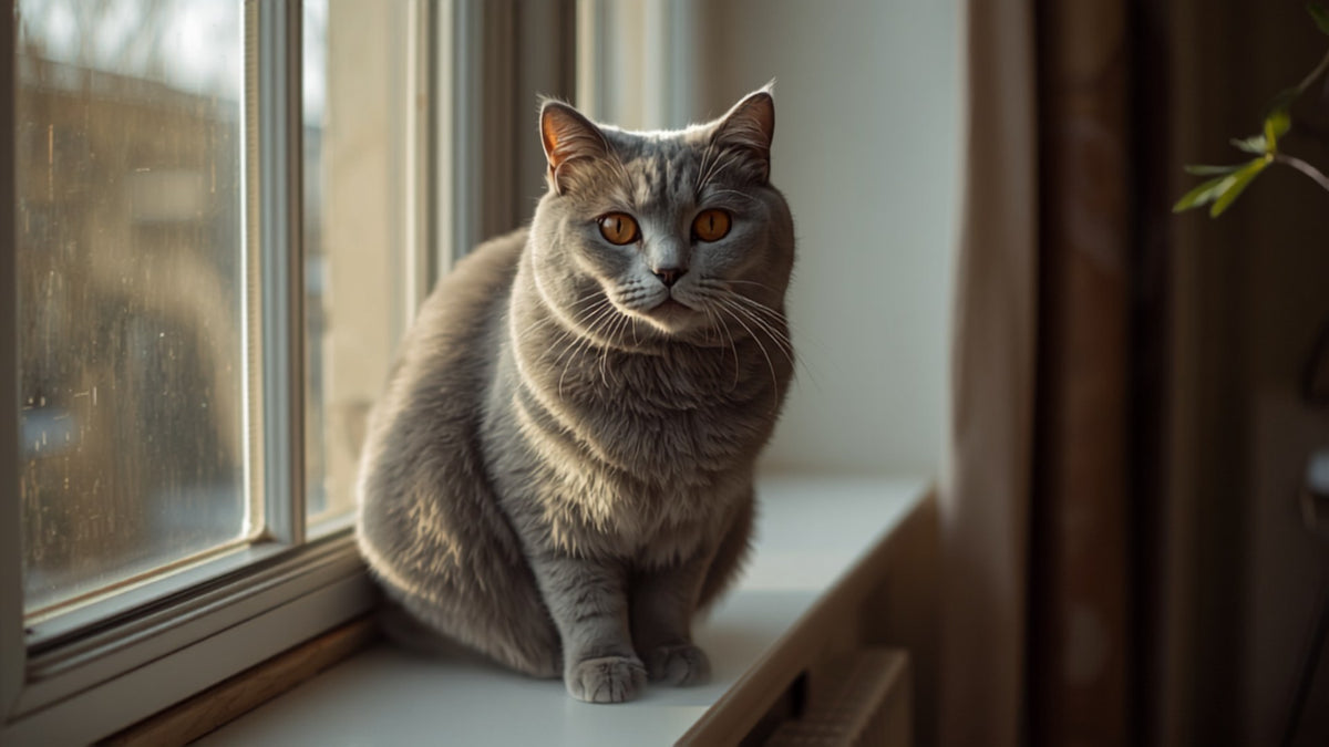 British Shorthair by the window