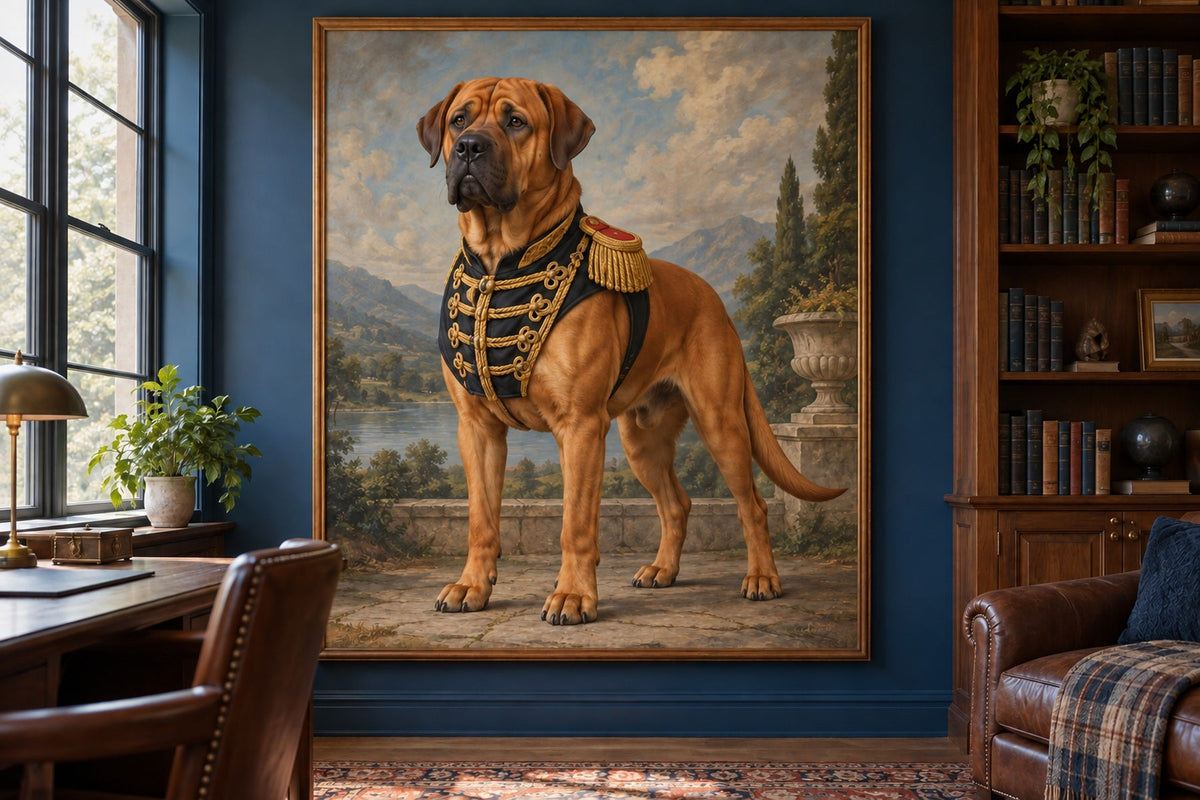 Tosa als Wandbild im Stil Royal mit kurzer Uniform, Raum: blaues Arbeitszimmer