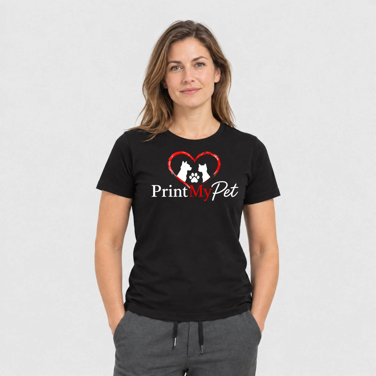 PrintMyPet T-Shirt schwarz mit Logo