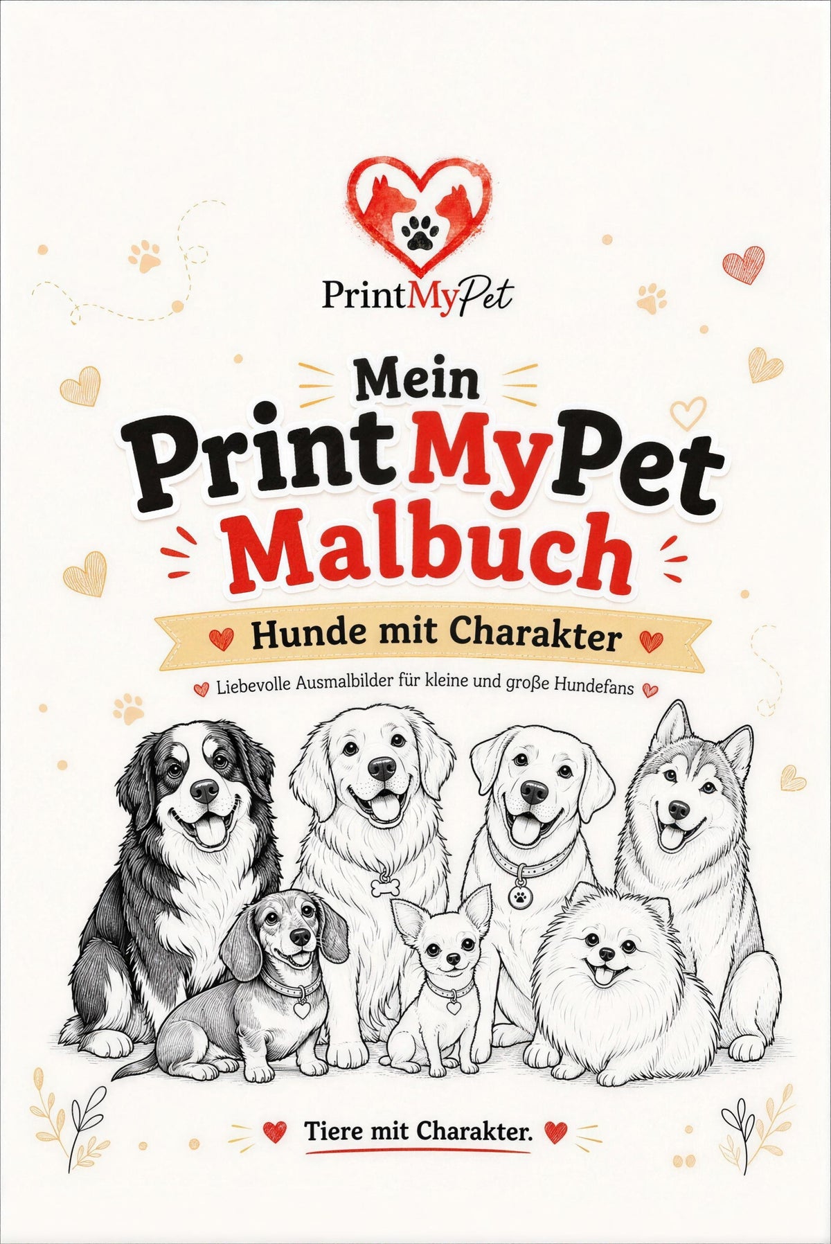 Mein Print My Pet Malbuch: Hunde mit Charakter, Cover
