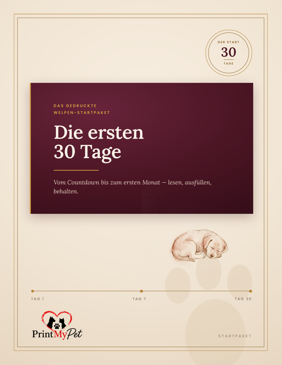 Cover des kostenlosen Welpen-Startpakets: Die ersten 30 Tage mit Welpe