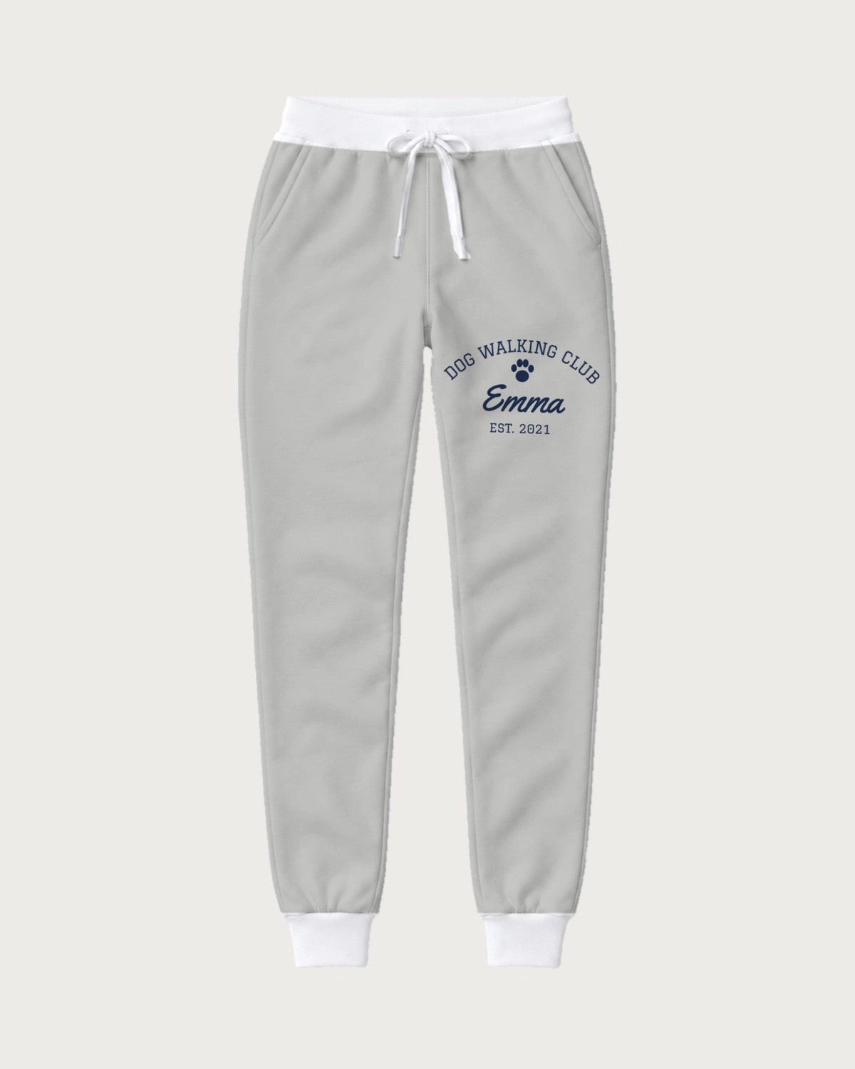 Jogginghose Dog Walking Club mit Namen: Ansicht der ganzen Hose