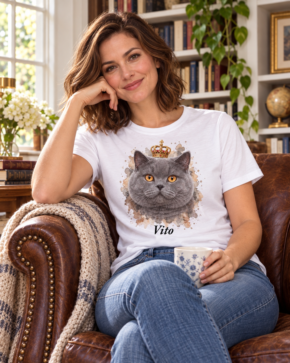 Personalisiertes T-Shirt mit deiner Katze – neue Produktansicht