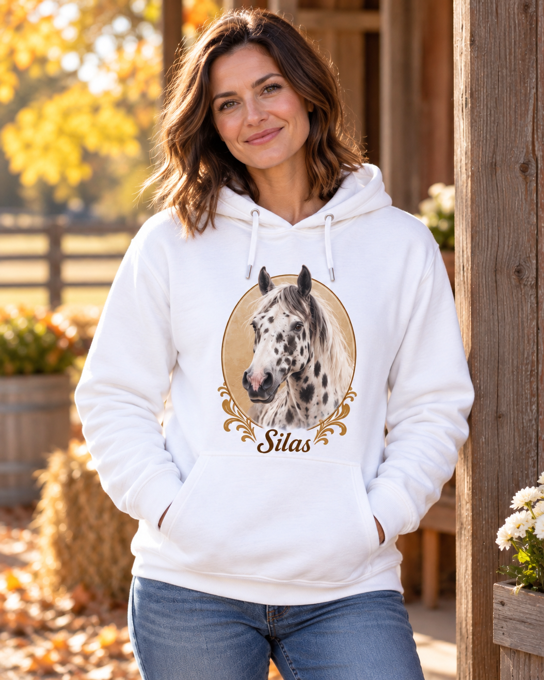 Personalisierter Hoodie mit deinem Pferd – neue Produktansicht