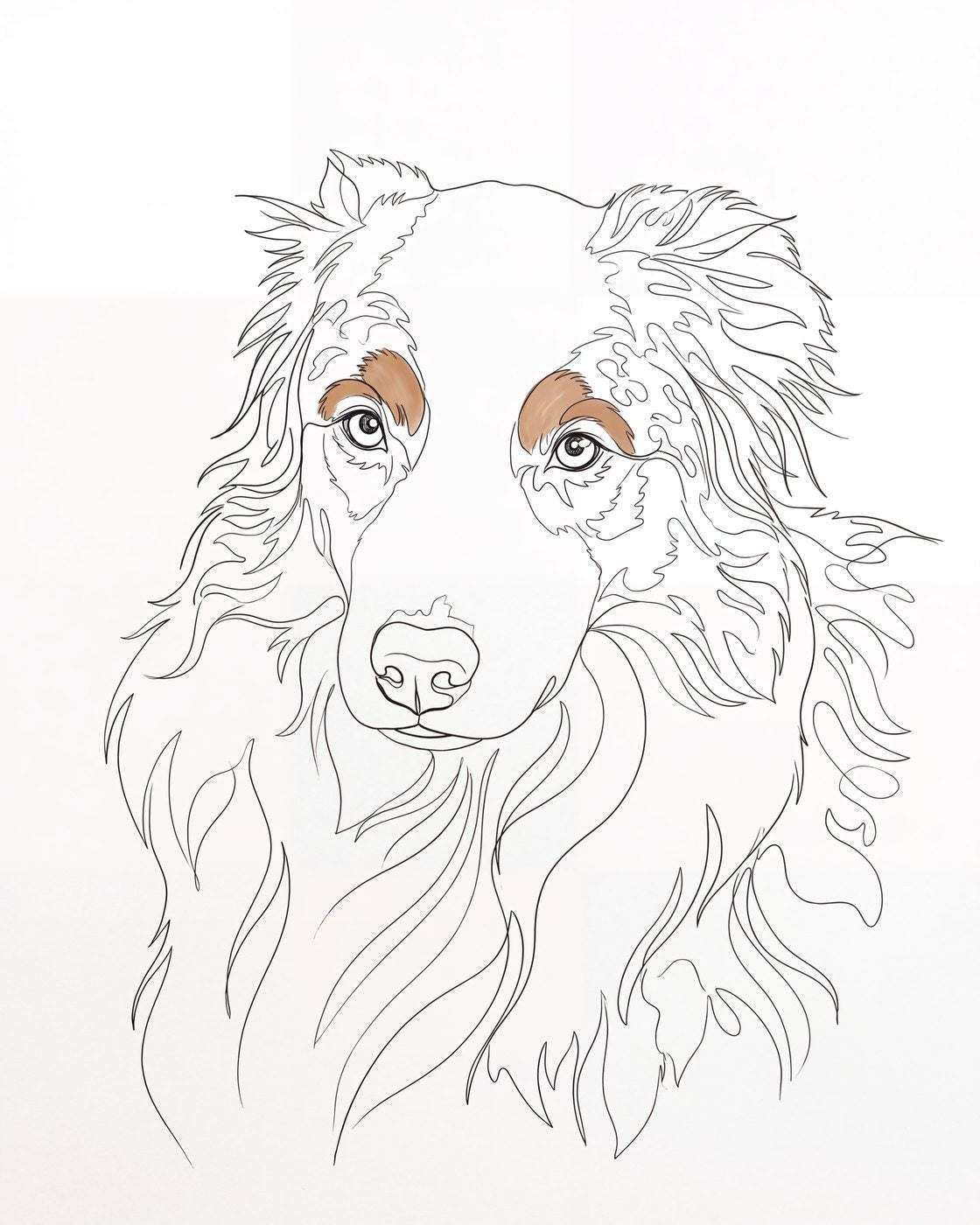 Hundeportrait im Stil Minimal