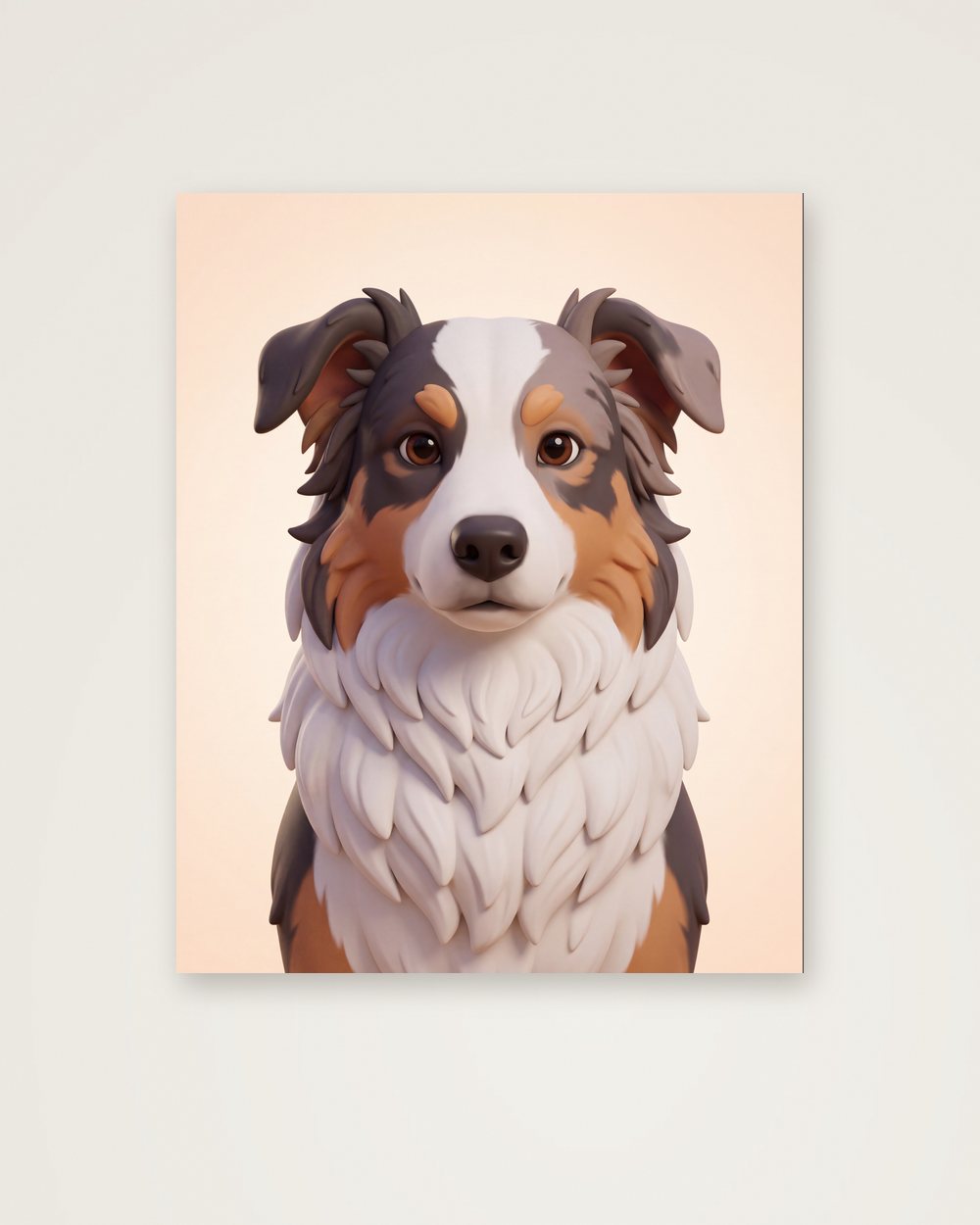 Hundeportrait im Stil 3D-Cartoon als Poster, Beispiel