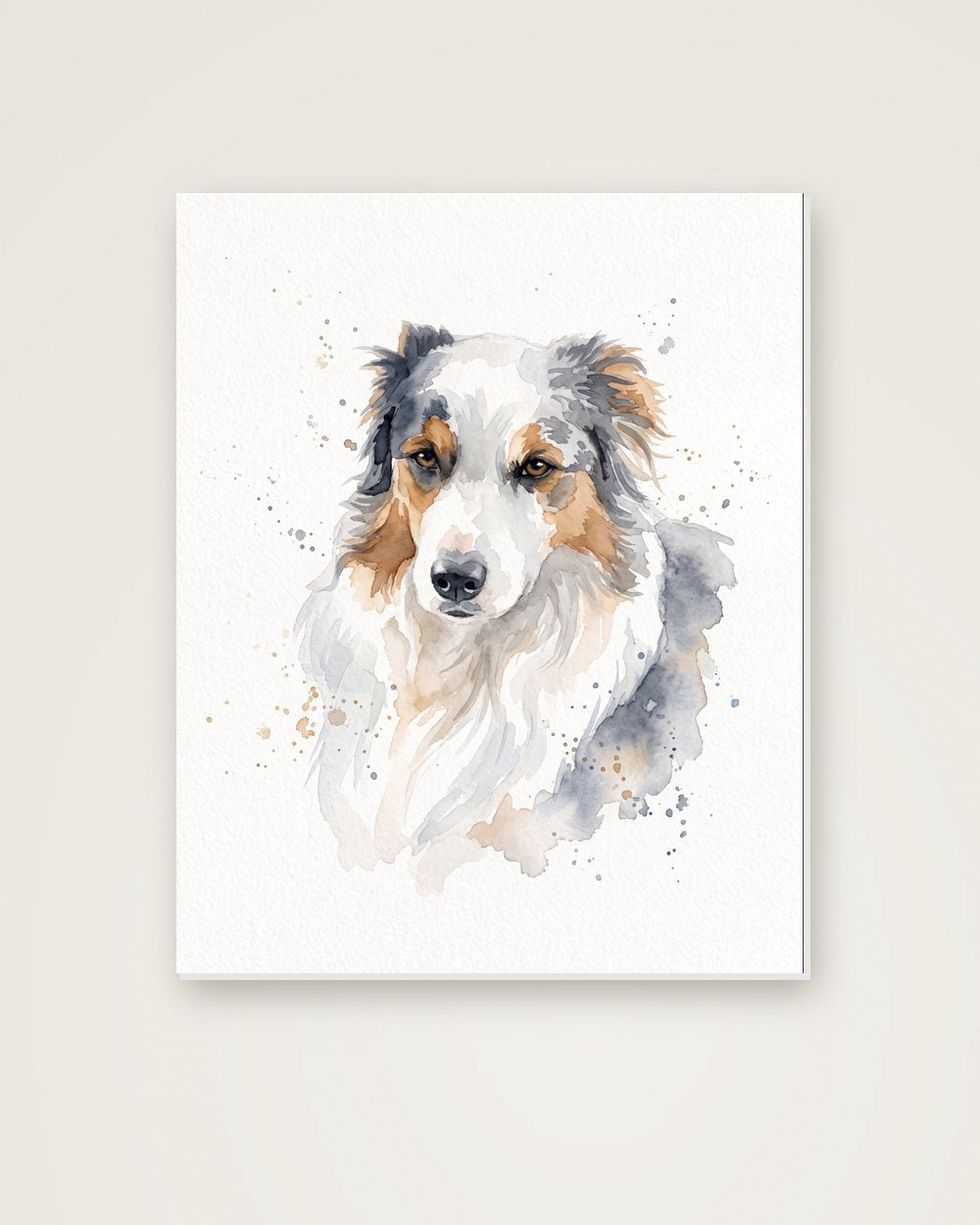 Hundeportrait im Stil Aquarell auf Hartschaumplatte, Beispiel