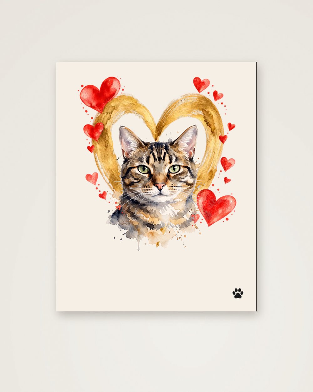 Katzenportrait im Stil Herzensbild als Poster, Beispiel