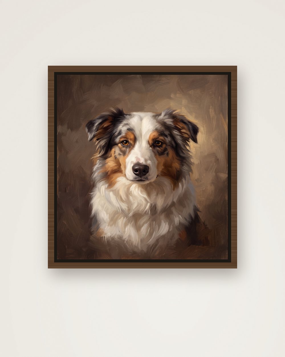 Hundeportrait im Stil Klassisches Ölgemälde auf Leinwand mit Rahmen, Beispiel