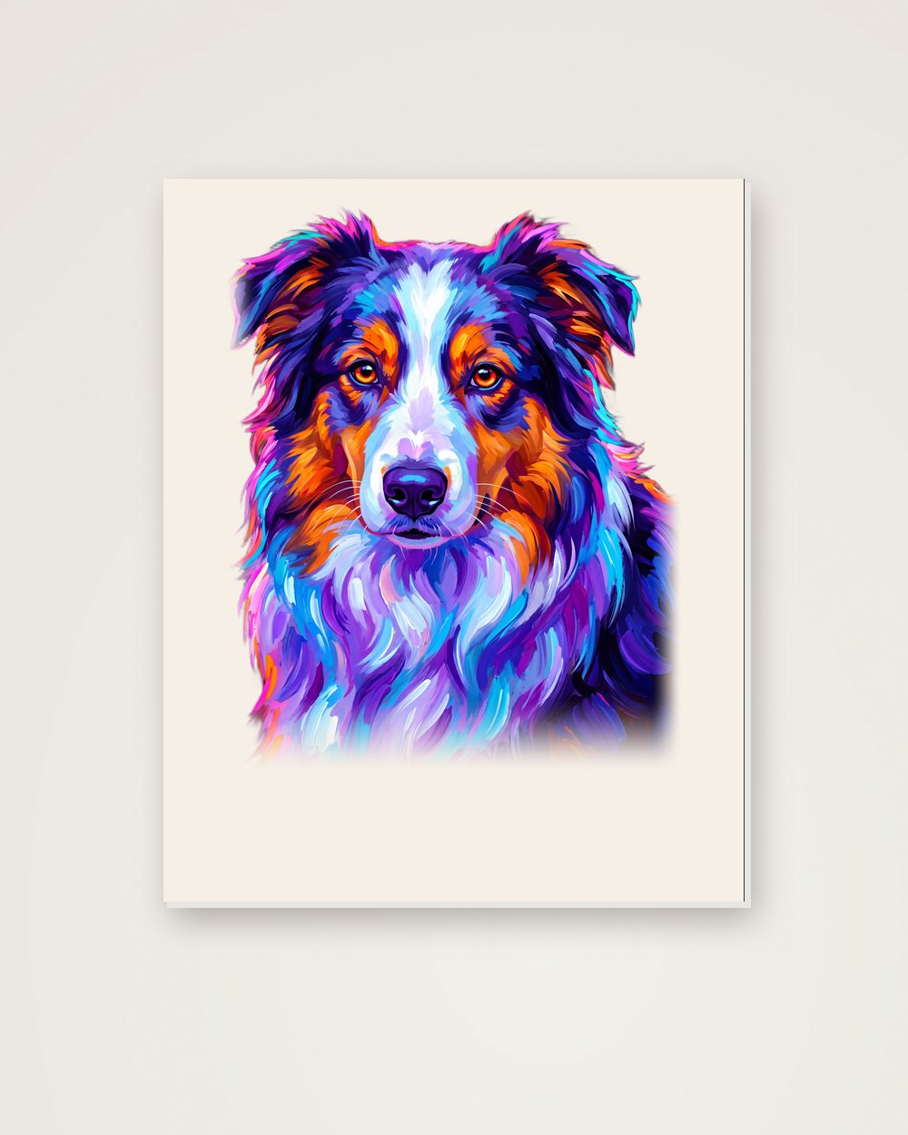 Hundeportrait im Stil Pop-Art auf Hartschaumplatte, Beispiel