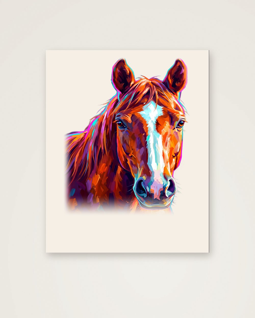 Pferdeportrait im Stil Pop-Art als Poster, Beispiel