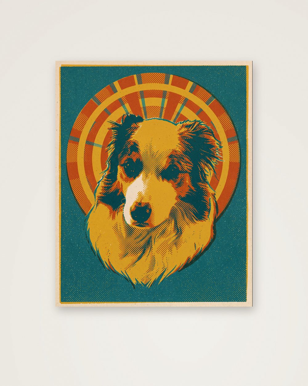 Hundeportrait im Stil Retro als Poster, Beispiel