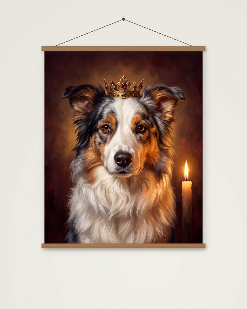 Hundeportrait im Stil Royal als Poster mit Aufhängung, Beispiel