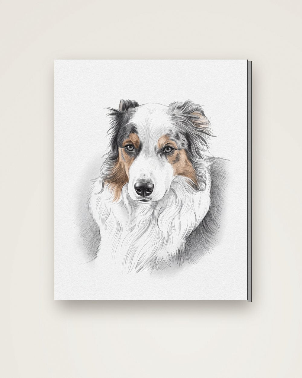 Hundeportrait im Stil Sketch auf Leinwand, Beispiel