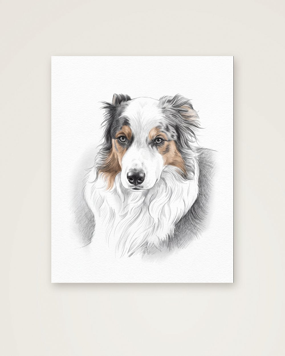Hundeportrait im Stil Sketch als Poster, Beispiel