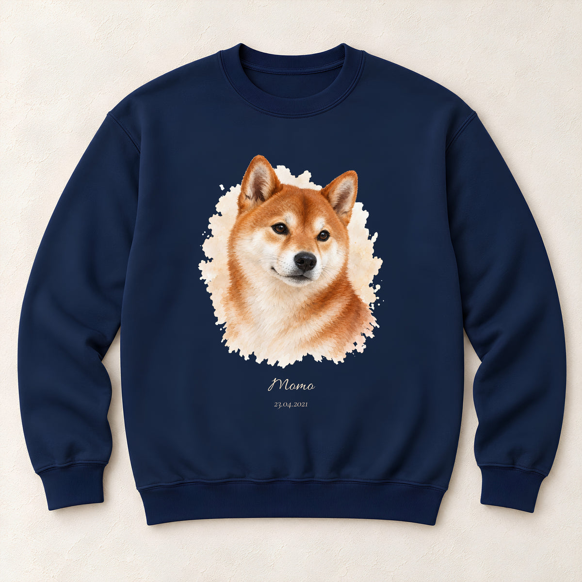 Tierportrait im Aquarell-Stil Sweatshirt, Hauptbild