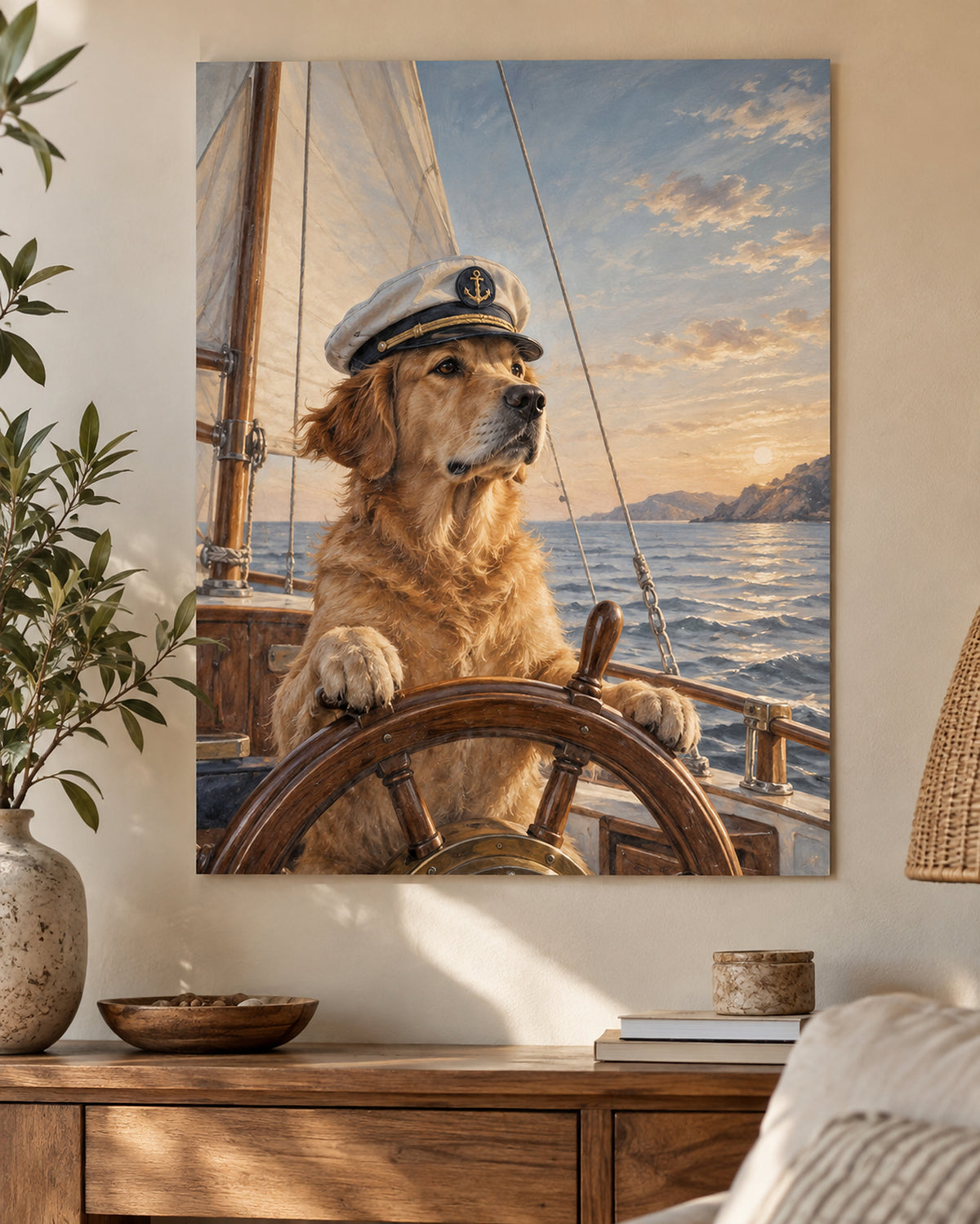 Wunschbild auf Poster: Hund als Kapitän